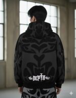Nuvic Tribal Shadow Depth Oversized Hoodie - Image 3