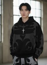Nuvic Tribal Shadow Depth Oversized Hoodie ( Black colour ) - Image 4