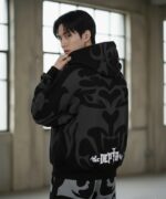 Nuvic Tribal Shadow Depth Oversized Hoodie ( Black colour ) - Image 3