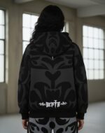 Nuvic Tribal Shadow Depth Oversized Hoodie ( Black colour ) - Image 7