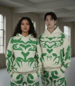 Nuvic Tribal Shadow Depth Oversized Hoodie ( Cream colour )